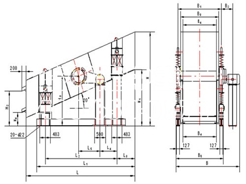 圓(yuán)振動篩結構圖 圓振動(dòng)篩(shāi)結構圖
